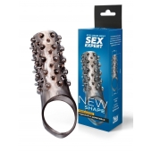 Дымчатая насадка на пенис с шипами и выпуклостями - 12,5 см. - Sex Expert - в Дзержинске купить с доставкой