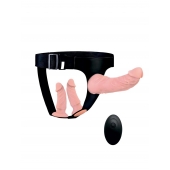 Женский страпон с 3 насадками и вибрацией - Erowoman-Eroman - купить с доставкой в Дзержинске