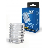 Прозрачная сквозная насадка на пенис с ребрышками - Sex Expert - в Дзержинске купить с доставкой