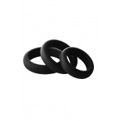 Набор из 3 черных эрекционных колец Smooth Silicone Cockring Pack - Dream Toys - в Дзержинске купить с доставкой