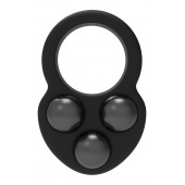 Черное эрекционное кольцо с утяжелителями - Dream Toys - в Дзержинске купить с доставкой