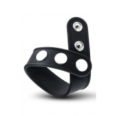 Черное эрекционное кольцо на кнопках - Blush Novelties - в Дзержинске купить с доставкой