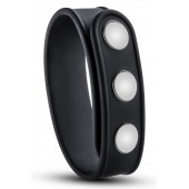 Черное эрекционное кольцо на кнопках - Blush Novelties - в Дзержинске купить с доставкой