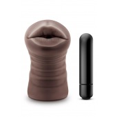 Коричневый мастурбатор-ротик Krystal Vibrating Masturbator - Blush Novelties - в Дзержинске купить с доставкой