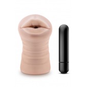 Телесный мастурбатор-ротик Nicole Vibrating Masturbator - Blush Novelties - в Дзержинске купить с доставкой