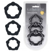 Набор из 3 эрекционных колец Beaded Silicone Cockring Set - Shots Media BV - в Дзержинске купить с доставкой