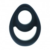 Черное эрекционное кольцо Double Ergo Silicone Cockring - Shots Media BV - в Дзержинске купить с доставкой