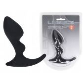 Черная анальная пробка для массажа простаты Double Ripple Silicone Prostate Massager - Shots Media BV - в Дзержинске купить с доставкой