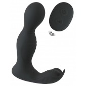 Черная анальная пробка с вибрацией, вращением и пультом ДУ RC Butt Plug with 2 Functions - Orion - в Дзержинске купить с доставкой