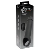 Черная вибронасадка для пениса с хомутом для мошонки и пультом ДУ Remote Controlled Penis Extension - Orion - в Дзержинске купить с доставкой