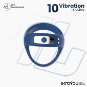 Синее интерактивное эрекционное виброкольцо Rank - Intoyou - в Дзержинске купить с доставкой