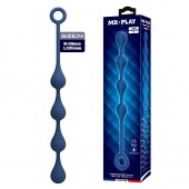Синяя анальная ёлочка с кольцом Waterdrop Anal Balls 30 mm M - 33,5 см. - Baile