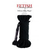 Черная веревка для фиксации Deluxe Silky Rope - 9,75 м. - Pipedream - купить с доставкой в Дзержинске
