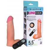 Фаллическая насадка Харнесс UNICOCK 5,5  с вибрацией - 17 см. - LOVETOY (А-Полимер) - купить с доставкой в Дзержинске