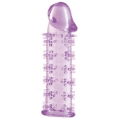 Гелевая фиолетовая насадка на фаллос с шипами - 12 см. - Toyfa Basic - в Дзержинске купить с доставкой