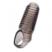 Дымчатая насадка с рёбрышками и подхватом мошонки ToyFa XLover - 12,5 см. - ToyFa - в Дзержинске купить с доставкой