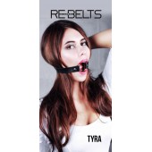 Чёрный кожаный чокер-кляп Tyra Black - Rebelts - купить с доставкой в Дзержинске