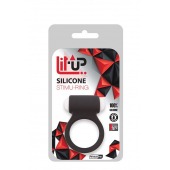 Чёрное эрекционное виброкольцо LIT-UP SILICONE STIMU RING 3 BLACK - Dream Toys - в Дзержинске купить с доставкой