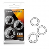 Набор из 3 прозрачных эрекционных колец Stay Hard Beaded Cockrings - Blush Novelties - в Дзержинске купить с доставкой