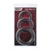 Набор из 3 чёрных эрекционных колец - ToyFa - в Дзержинске купить с доставкой