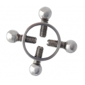 Серебристые зажимы для сосков на винтах - ToyFa - купить с доставкой в Дзержинске