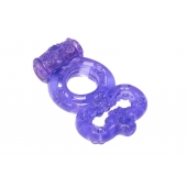 Фиолетовое эрекционное кольцо Rings Treadle с подхватом - Lola Games - в Дзержинске купить с доставкой