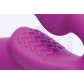 Ярко-розовый безремневой вибрострапон Evoke Vibrating Strapless Silicone Strap-on Dildo - XR Brands - купить с доставкой в Дзержинске