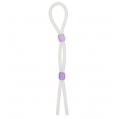 Прозрачное эрекционное кольцо-лассо SILICONE LASSO COCK RING DUAL BEADS - NMC - в Дзержинске купить с доставкой