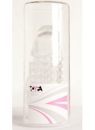 Гелевая прозрачная насадка с 2 отростками - 13 см. - Toyfa Basic - в Дзержинске купить с доставкой