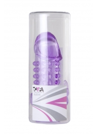 Закрытая фиолетовая насадка с 2 отростками - 13 см. - Toyfa Basic - в Дзержинске купить с доставкой