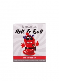 Стимулирующий презерватив-насадка Roll   Ball Strawberry - Sitabella - купить с доставкой в Дзержинске