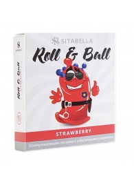 Стимулирующий презерватив-насадка Roll   Ball Strawberry - Sitabella - купить с доставкой в Дзержинске