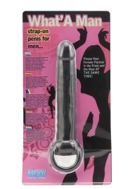 Чёрная насадка на пенис для анальной стимуляции WHATA MAN - 16 см. - Seven Creations - в Дзержинске купить с доставкой