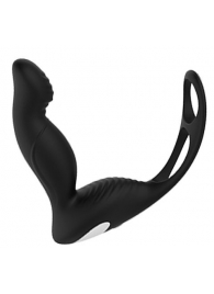 Черный вибромассажер простаты P-PLEASER W ERECTION ENHANCE - Dream Toys - в Дзержинске купить с доставкой