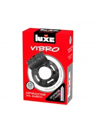 Чёрное эрекционное виброкольцо Luxe VIBRO  Африканский Эль Дьябло  + презерватив - Luxe - в Дзержинске купить с доставкой