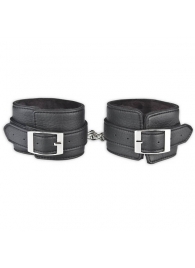 Черные фиксаторы для ног на цепи с мехом внутри - Lux Fetish - купить с доставкой в Дзержинске