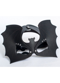 Черная кожаная маска на глаза  Летучая мышь - Sitabella - купить с доставкой в Дзержинске