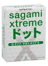 Презервативы Sagami Xtreme SUPER DOTS с точками - 3 шт. - Sagami - купить с доставкой в Дзержинске