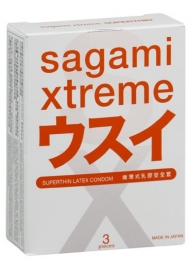 Ультратонкие презервативы Sagami Xtreme SUPERTHIN - 3 шт. - Sagami - купить с доставкой в Дзержинске