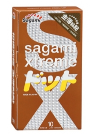 Презервативы Sagami Xtreme FEEL UP с точечной текстурой и линиями прилегания - 10 шт. - Sagami - купить с доставкой в Дзержинске