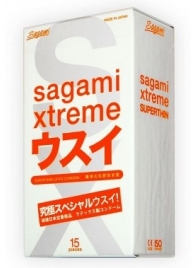 Ультратонкие презервативы Sagami Xtreme SUPERTHIN - 15 шт. - Sagami - купить с доставкой в Дзержинске