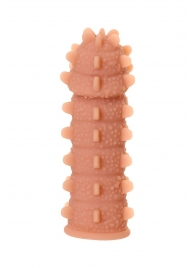 Телесная реалистичная насадка KOKOS Extreme Sleeve 04 с дополнительной стимуляцией - 12,7 см. - KOKOS - в Дзержинске купить с доставкой