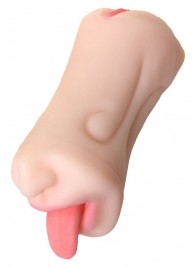 Телесный двусторонний мастурбатор Fruity Tongue - ротик и вагина - ToyFa - в Дзержинске купить с доставкой