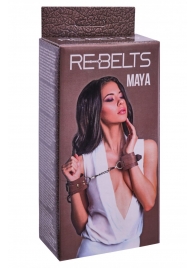 Коричневые кожаные наручники Maya - Rebelts - купить с доставкой в Дзержинске