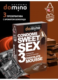 Презервативы для орального секса DOMINO Sweet Sex с ароматом шоколадного мусса - 3 шт. - Domino - купить с доставкой в Дзержинске
