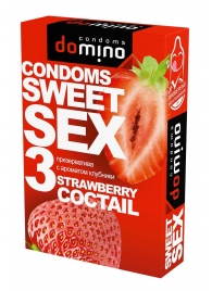 Презервативы для орального секса DOMINO Sweet Sex с ароматом клубничного коктейля  - 3 шт. - Domino - купить с доставкой в Дзержинске