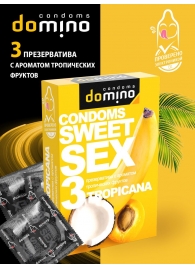 Презервативы для орального секса DOMINO Sweet Sex с ароматом тропических фруктов - 3 шт. - Domino - купить с доставкой в Дзержинске