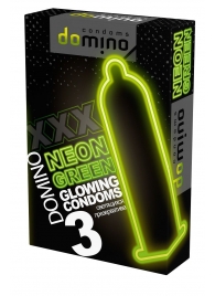 Презервативы DOMINO Neon Green со светящимся в темноте кончиком - 3 шт. - Domino - купить с доставкой в Дзержинске