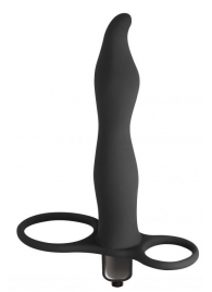 Черная вибронасадка для двойного проникновения Flirtini - 15,9 см. - Lola Games - купить с доставкой в Дзержинске