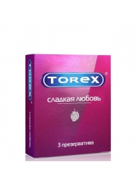 Презервативы Torex  Сладкая любовь  с ароматом клубники - 3 шт. - Torex - купить с доставкой в Дзержинске